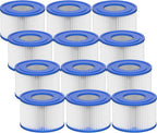 Type VI Hot Tub Filter Cartridge Compatible with Lay-Z-Spa, Coleman SaluSpa 90352E, 58323E, 58323 Swimming Pool Pump (12 Pack)