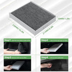 CF12150 Cabin Air Filter With Activated Carbon Compatible with 2015 2016 2017 2018 2019 2020 2021 2022 F150 Accessories 2017-2022 F250 F350 Super Duty Expedition Lincoln Navigator Air Filters (2Pack)