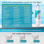 ICEPURE Alkaline ADQ36006101 Refrigerator Water Filter and Air Filter Replacement for LG LT700P, Kenmore Elite 46-9690, FML-3, ADQ36006102, RWF1052, CLCH106, RWF1200A, LFX28968ST, Enhances PH, 2Combo