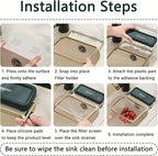 50Pcs Kitchen Residue Mesh Bag Sink Strainer Collapsible Food Catcher Square Bracket Corner Hanging Drain Basket Filter Screen Holder for Waste White 2pcs