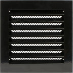Repa Market 8" x 8" Inch (Inner Dimensions) Galvanized Black Soffit Vent Cover - Louvered Square Gable Vent with Mesh Screen - Intake/Exhaust Ventilation Grill - HVAC Ducting Return Air Vent Cover