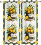 Lemon Outdoor Curtains for Patio Lemons Baskets Summer Tropical Plant Waterproof Outside Curtains with Grommet Top Weatherproof Curtain for Cabana Pergola Gazebo, 2 Pack, 54" W x 84" L