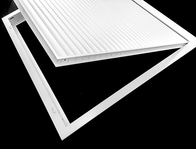 20" X 14" Aluminum Return Filter Grille for 1" Filter - Easy Airflow - Linear Bar Grilles [Outer Dimensions: 22.5w X 16.5h]