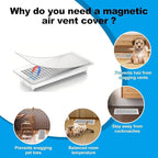 4 PCS Strong Magnetic Vent Covers-7"x11" Magnetic Air Vent Screen Mesh for Floor, Wall, or Ceiling Registers (7"-8" Wx11"-12" L) | High -Easy to Install, Secure Fit, and Durable Design-(White)