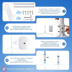 Skimzy Pool Filter Cleaner Rack - Upright Automatic Rotary Cleaning Tool for 3/4/6" Filter Cartridges | Water Saving Design, No Bending Over, DIY Operation