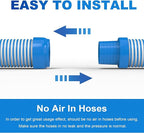 Poolvio Pool Vacuum Hose 26 Feet (8 x 40 Inch), 1.5 Inch Cuffs, Compatible with Most Inground Automatic Cleaners