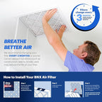 BNX TruFilter 16x20x4 (15.5’’ x 19.5’’ x 3.63‘’ Slim Fit) MERV 13 Air Filter (2-Pack) - MADE IN USA - Air Conditioner HVAC AC Furnace Filters Health, Allergies, Mold, Bacteria, Smoke, MPR 1900 FPR 10