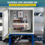 VEVOR NEMA Steel Enclosure, 24 x 24 x 8'' NEMA 4X Steel Electrical Box, IP66 Waterproof & Dustproof, Outdoor/Indoor Electrical Junction Box, with Mounting Plate