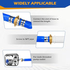 1.5" x 100 ft Discharge Hose for Swimming Pools, Heavy Duty PVC Lay Flat Water Backwash Hose,Durable Pool Drain Hose with Aluminum Pin Lug Fittings for Water Pump And Filters