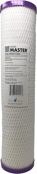 Home Master CfRFgaCC-20BB Replacement Whole House Water Filter, High Flow 20gpm, Radial Flow Granular Catalytic Carbon, 20" x 4.5" Fits Big Blue