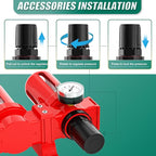 Industrial Grade 4-Stage Aluminum Air Drying System, 1/4 Inch NPT, 0-150 PSI, Desiccant Dryer, air Regulator, Particulate Filter and Coalescing Filter (Manual Drainage)