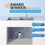 Under Sink Water Filter System, Reduce Heavy Metals/Chlorine/PFAS/PFOA/PFOS/Odor/Sediment, NSF/ANSI 42&53 Improve Taste, EZ Change Life Indication Mineral pH+ Under Sink Water Filter (Jumbo)