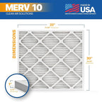 BNX TruFilter 20x22x1 MERV 10 (4-Pack) AC Furnace Air Filter - MADE IN USA - Pleated Air Conditioner HVAC AC Furnace Filters - Removes Odor, Mold, Bacteria, Smoke