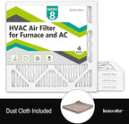 14x14x1 Air Filter MERV 8 (4-Pack), HVAC/Furnace AC Filter Replacement, Dust Defense–Comparable with MPR 600 & FPR 5 (Actual 13.75x13.75x0.75)