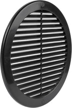 Vent Systems 8" Inch (Opening Dimensions) - Pack of 2 - Black Soffit Vent Cover - Plastic Round Air Vent Grille - Built-in Mesh Screen - HVAC Register Louver for Bathroom, Home, Kitchen