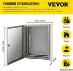 VEVOR NEMA Steel Enclosure, 20 x 16 x 8'' NEMA 4X Steel Electrical Box, IP66 Waterproof & Dustproof, Outdoor/Indoor Electrical Junction Box, with Mounting Plate