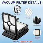 Lemige 2 Pack Multi-Surface Brush Roll 1868 + 2 Pack Vacuum Filter 1866 for Bissell CrossWave 2306A 1785A 3888A Vacuum Cleaner, Compare to Part # 1608683, 160-8683, 1608684