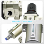 1/2" NPT Industrial Grade 4 Stage Gas Drying System, Coalescing Filter, Desiccant Dryer, Auto Drain, Compatible with Paint Spray, Plasma Cutter (Auto Version)