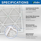 Glasfloss 24x24x1 MERV 10 (FPR 5-6) Pleated Air Filters Box of 6. Actual Size: 23-3/8 x 23-3/8 x 7/8