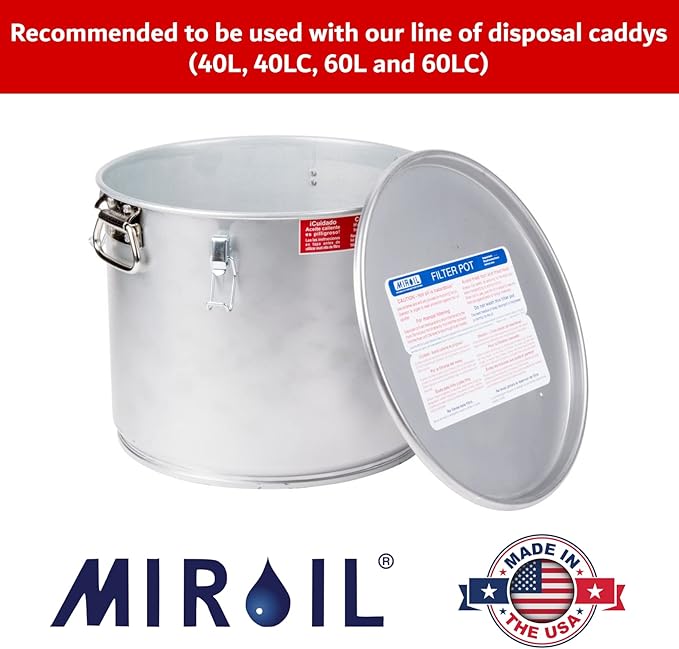 MirOil B22FS Fryer Oil Filter Bag & Frame Combo, Extends Life, Polish Hot & Cold Cooking Oil for Filtration for Deep Fryers, Fits on Top of Fryer Filter Pot, Pail and Storage Container for Restaurants