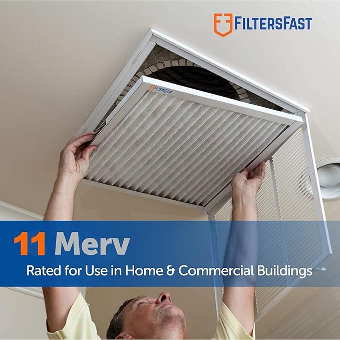 Filters Fast 16x24x2 Pleated Air Filter Merv 11, 2 inch AC Furnace Air Filters, Made in the USA, Actual Size 15.375x23.375x1.75, 6 Pack