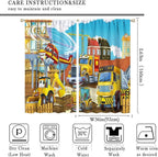 Kids Cartoon Construction Window Curtains, Funny Construction Site Cars and Helicopter Rod Pocket Decorative Windows Curtain for Children Teens Room Decor 72x63in (30% Blackout)
