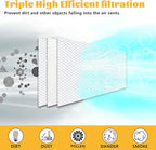 GCGOODS 15 Pcs 4" x 12" Air Filters for Home, Reusable & Washable, 3 Layers Register Vent Filters for Indoor Grille Filtration, Reduce Dander, Dirt, Dust and Pollen, Floor Vent Filters, White