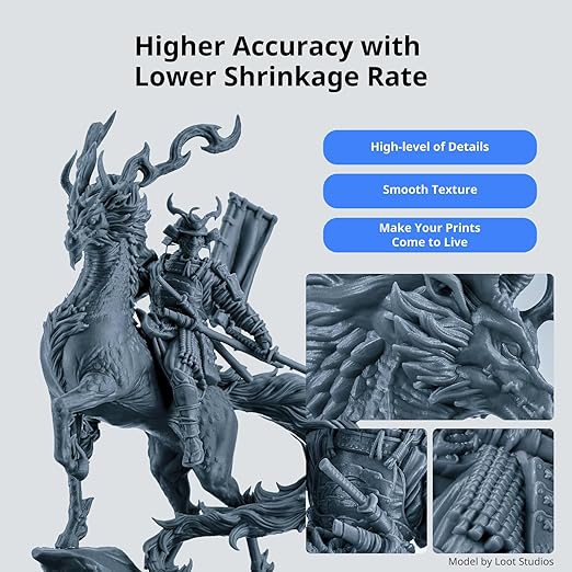 ANYCUBIC ABS-Like Resin 3.0, Upgraded 14K 3D Printer Resin with Enhanced Strength and Toughness, High Precision, Low Odor, Wide Compatibility for All LCD Resin 3D Printers (HD Grey, 1kg)