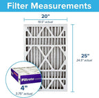 Filtrete 20x25x4 Slim Fit (3.75" width) AC Furnace Air Filter, MPR 1550, MERV 12, Fits AprilAire & Carrier, CERTIFIED Asthma & Allergy Friendly, 2-Pack (Actual Size 19.50 x 24.50 x 3.75)