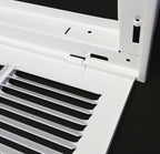 18" X 32" Steel Return Air Filter Grille for 1" Filter - Easy Plastic Tabs for Removable Face/Door - HVAC Duct Cover - Flat Stamped Face -White [Outer Dimensions: 19.75w X 33.75h]