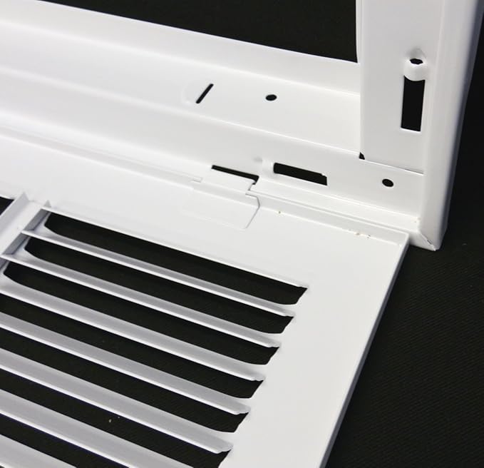 HVAC Premium 8 x 10 Duct Opening Steel Return Air Filter Grille, for 1-inch Filter, Removable Door, Flat Stamped HVAC Vent Cover Grille, Outer Dimensions 10.5 x 12.5