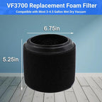 2 Pack VF3700 Filter Compatible with Rigid Vac 3-4.5 Gallon Vacuum Cleaners, Wet Application Foam Filter Fit WS0301VA WS0400DE WS14045