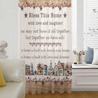 Farmhouse Sheer Curtains 54 Inch Length Country Star Barn Berry Brown Wood Plank Chiffon Curtain for Bedroom Living Room Light Filtering Rod Pocket Window Treatments Voile Curtains Drapes for Kitchen