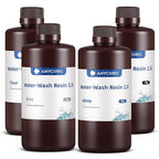 ANYCUBIC Water Washable 3D Printer Resin 2.0 Bundle, 405nm High Precision 3D Resin, Low Shrinkage Photopolymer Resin for LCD Resin 3D Printer (Grey+Clear+White+Black,1kg per Bottle, 4kg in Total)