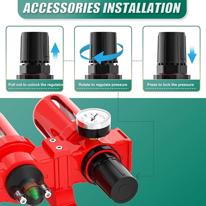 Industrial Grade 4-Stage Aluminum Air Drying System, 1/2 Inch NPT, 0-150 PSI, Double Desiccant Dryer, air Regulator, Particulate Filter and Coalescing Filter (Manual Drainage)
