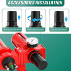 Industrial Grade 4-Stage Aluminum Air Drying System, 1/2 Inch NPT, 0-150 PSI, Double Desiccant Dryer, air Regulator, Particulate Filter and Coalescing Filter (Manual Drainage)