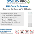 ScaleSlayer 10in Slim Line Drop In, High Capacity (up to 10,000 gals) Water Filter Replacement, Prevents, Removes scale buildup, Fits Traditional 10in Drop In Slim Line Systems (SXP-1027)