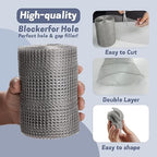 12" X 50 ft 304 Stainless Steel Mesh, Wire Mesh for Plants, Hole Fill Fabric Gap Blocker, Double Layer Metal Mesh Roll, Flexible Stretchy for Garden House and DIY (F-12 X 50 ft)