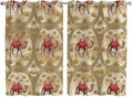 2 Panel Kitchen Cafe Curtains, Desert Camels Sunlight Filtering Nature Air Through, Home Decor Window Covering Tier Curtains for Living Room 104W x 72L inch Tropical Palm Trees Sand Cords Brown