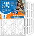 AIRx Filters Wicked Clean Air 14x20x1 MERV 11 Electrostatic Pleated Air Conditioner Filter Pack 4 Count HVAC AC Furnace Filters