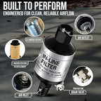 LE LEMATEC Air Compressor Water Separator - 1/4 NPT Inline Moisture Trap, Air Dryer for Pneumatic Tools, HVLP Spray Paint Gun & Airbrush with Easy Drain Valve, AI303 (Pack of 2)