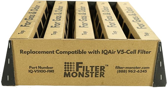 Filter-Monster - Replacement Air Filter - Compatible with IQAir HealthPro Series V5-Cell Gas & Odor Filter