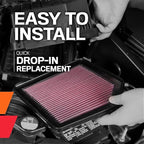 K&N High-Flow Original Lifetime Engine Air Filter: Increase Power: Premium, Washable: Compatible with 2019-2025 Cadillac/Chevy/GMC: Escalade, Silverado, Suburban, Tahoe, Sierra, Yukon, 33-5083