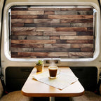 Western Barn Door Magnetic Double Layer Car Window Shades,Side Window Curtains for Blackout/Breathable Mesh View,Vintage Farmhouses Wooden Door Brown Heat Protection Privacy Sun Shades 26x20in 2pcs