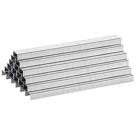 meite Heavy Duty Staples, 1/4 Inch Length T-50 Staples for Staple Gun, Galvanized, 20 Gauge 3/8" Crown, Compatible with T-50 Staple Gun, Ideal for Upholstery, Construction, Furniture (1,512 Counts)