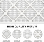 16x25x1 Air Filter MERV 8 (4-Pack), HVAC/Furnace AC Filter Replacement, Dust Defense–Comparable with MPR 600 & FPR 5 (Actual 15.75x24.75x0.75)