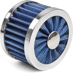 MUGE RACING 23mm Car Air Filter Universal Cold Air Intake Filter High Flow Vent Valve Cover Breather Filter (Blue)