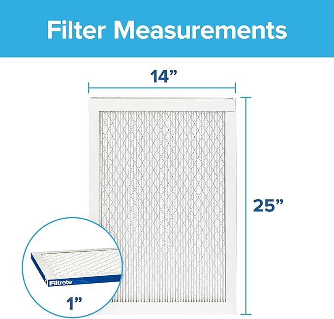 Filtrete 14x25x1 AC Furnace Air Filter, MERV 13, MPR 2200, Elite Allergen, Bacteria & Virus Filter, 3-Month Pleated 1-Inch Electrostatic Air Cleaning Filter, 2-Pack (Actual Size 13.81x24.81x0.78 in)