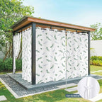 Leaf Outdoor Curtains for Patio Summer Jugal Leaves Pastoral Plant Waterproof Outside Curtains with Grommet Top Weatherproof Curtain for Cabana Pergola Gazebo, 2 Pack, 54" W x 84" L