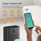MORENTO Air Purifier for home Large Rooms up to 1076 ft2, Wi-Fi and Alexa compatible, PM2.5 Air Quality Display, Auto Mode, HEPA Filter Removes Dust, Pollen, Smoke 1 Pack +2 Pack Filters(Black)